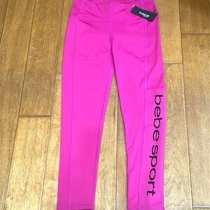 Bebe Sport Hot Pink Leggings Size Large NWT Active Yoga Pant